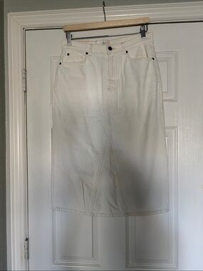 Rails Cream Denim Midi Skirt